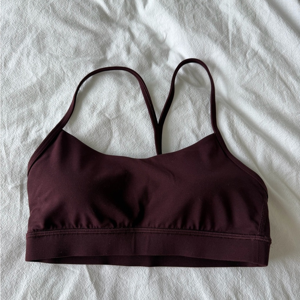 Lululemon Dark Maroon Plum Flow Y Sports Bra